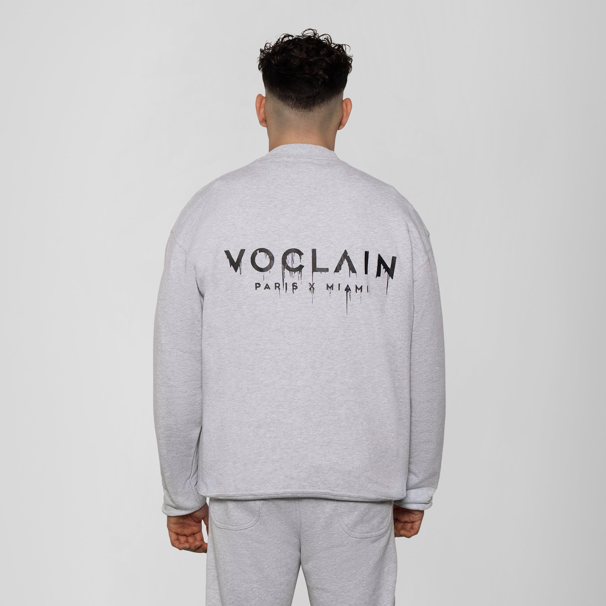 Voclain Sweater Oversized Gray - Graffiti Drip Paris X Miami