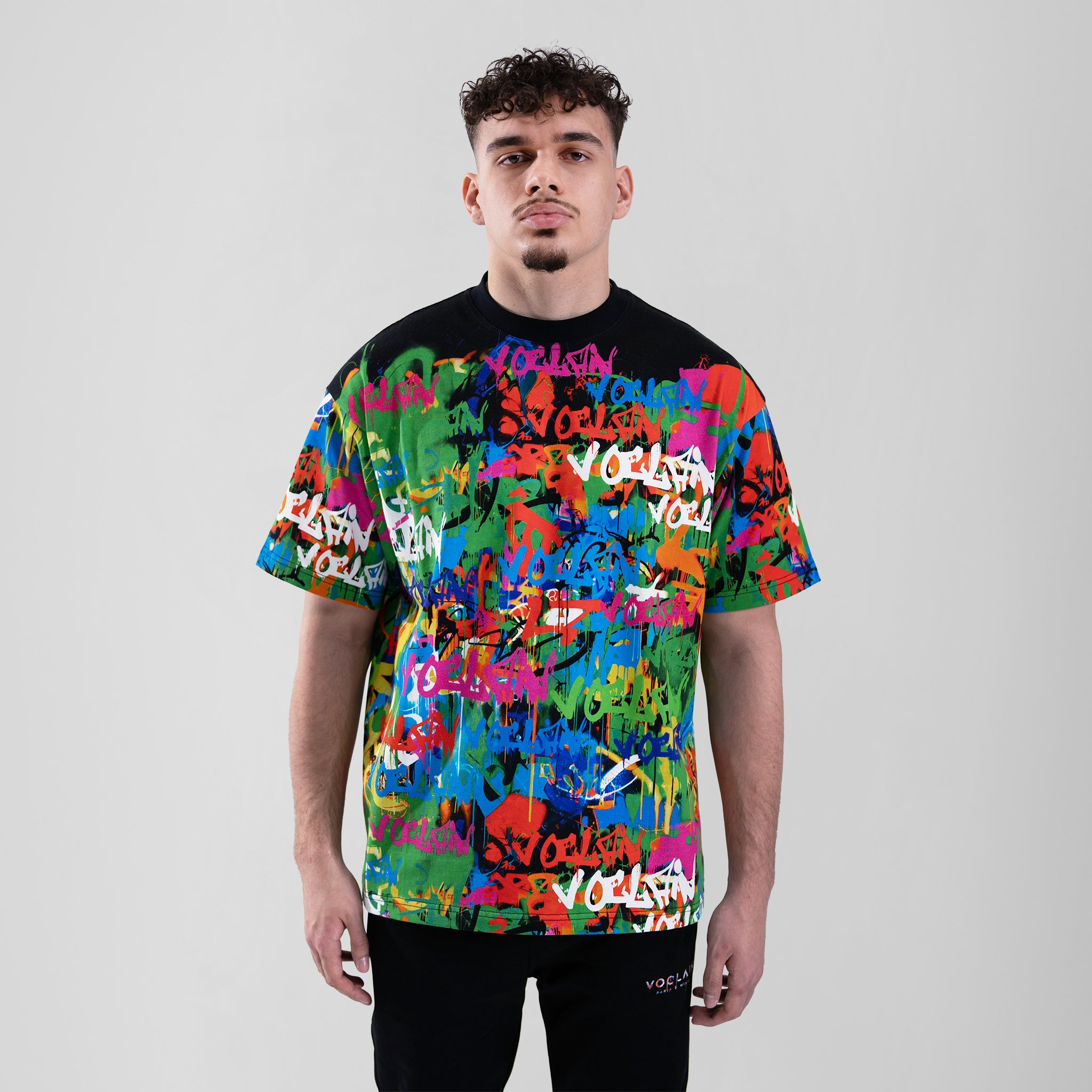 Voclain T Shirt Oversized Black Graffiti Infusion Paris X Miami